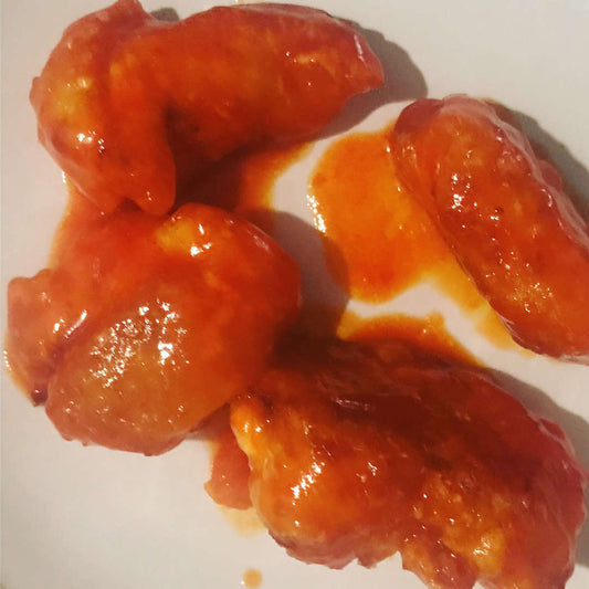 Buffalo chicken strips, chicken wings, tofu or whatever you like really